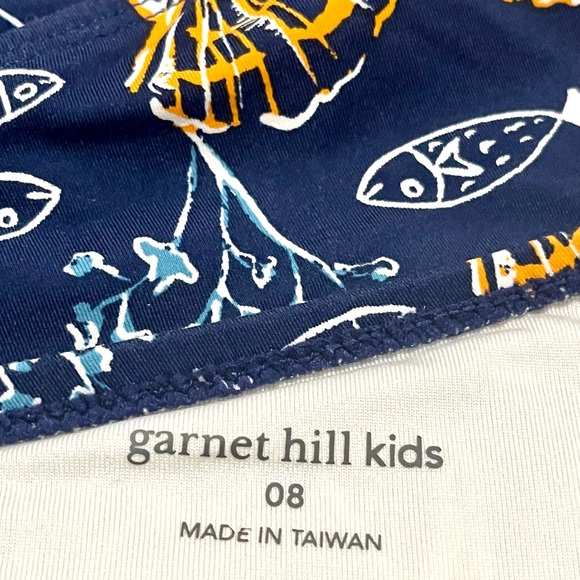 Garnet Hill Blue and Pink shell print One Piece Swim - Picture 3 of 4